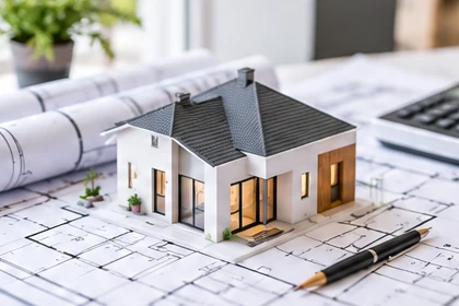 3D exterior design of a two-storey house